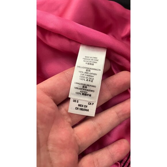 JUICY COUTURE LAMBSKIN LEATHER NAVY HOODIE JACKET XS - Picture 12 of 16